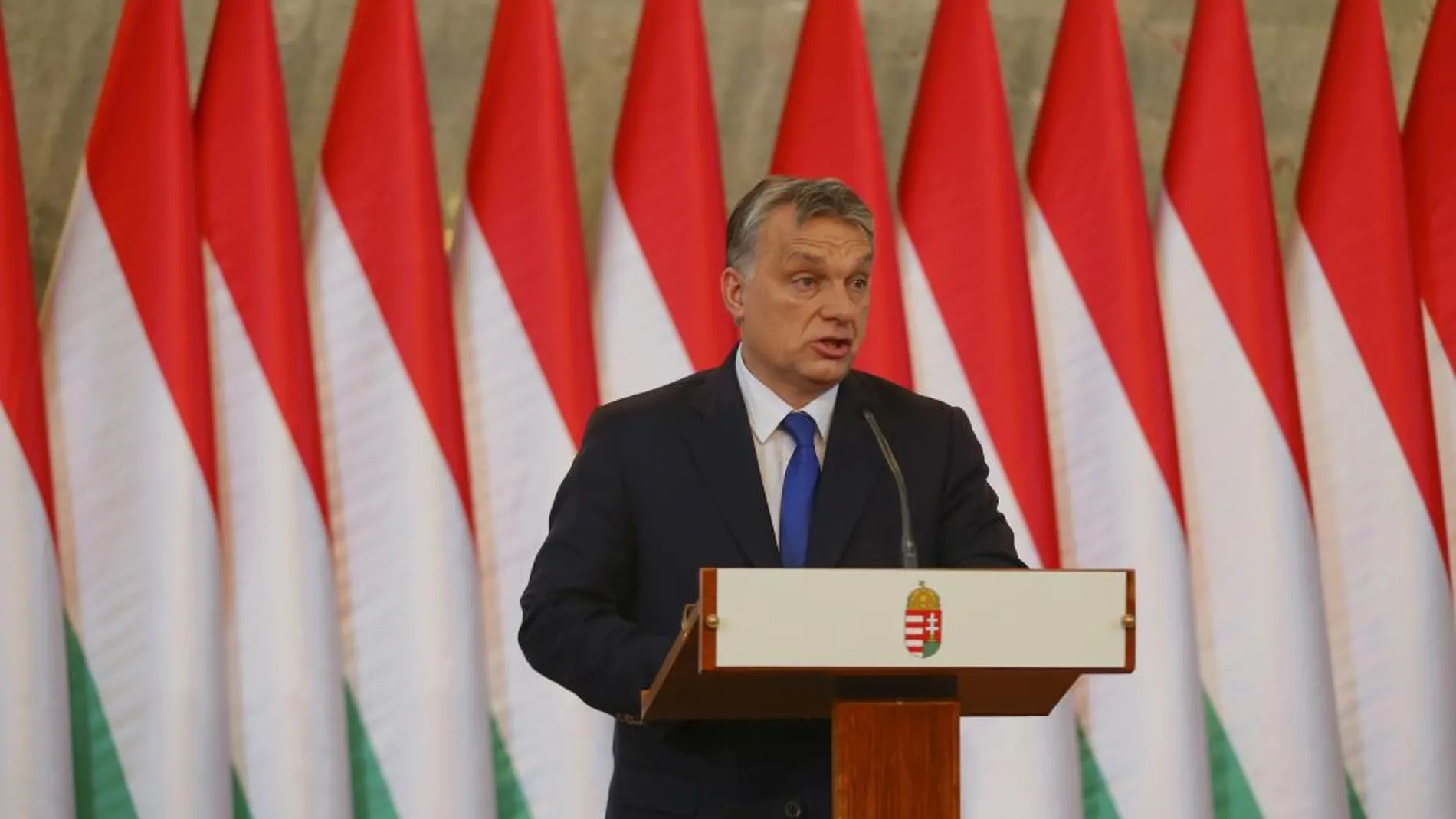 El primer ministro húngaro, Viktor Orban, durante el anuncio del referéndum sobre las cuotas del refugiados