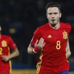 Saúl celebra uno de sus goles