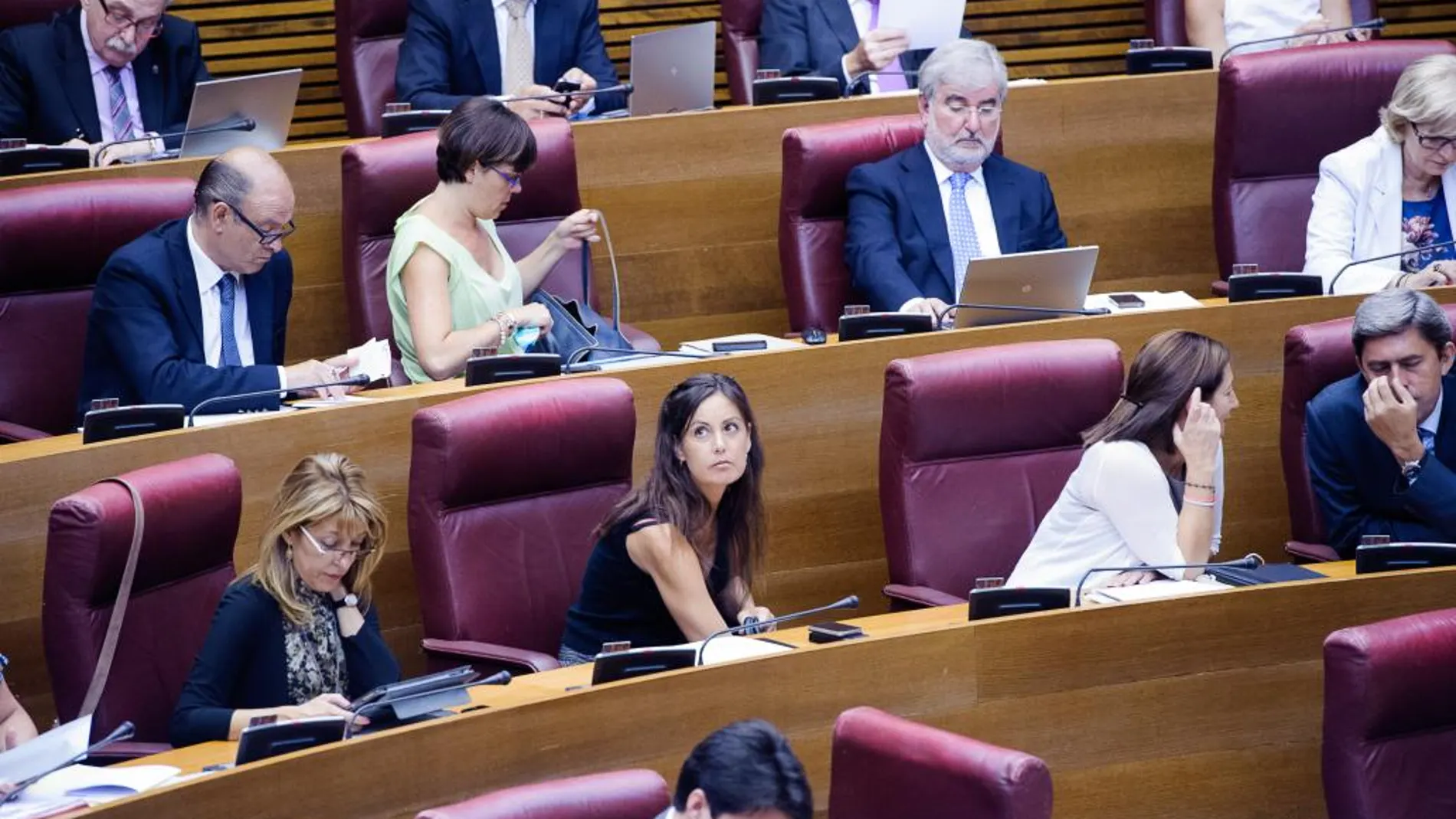 Diputados en sus escaños durante un pleno de Les Corts