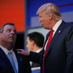 El gobernador de Nueva Jersey Chris Christie con el magnate Donald Trump