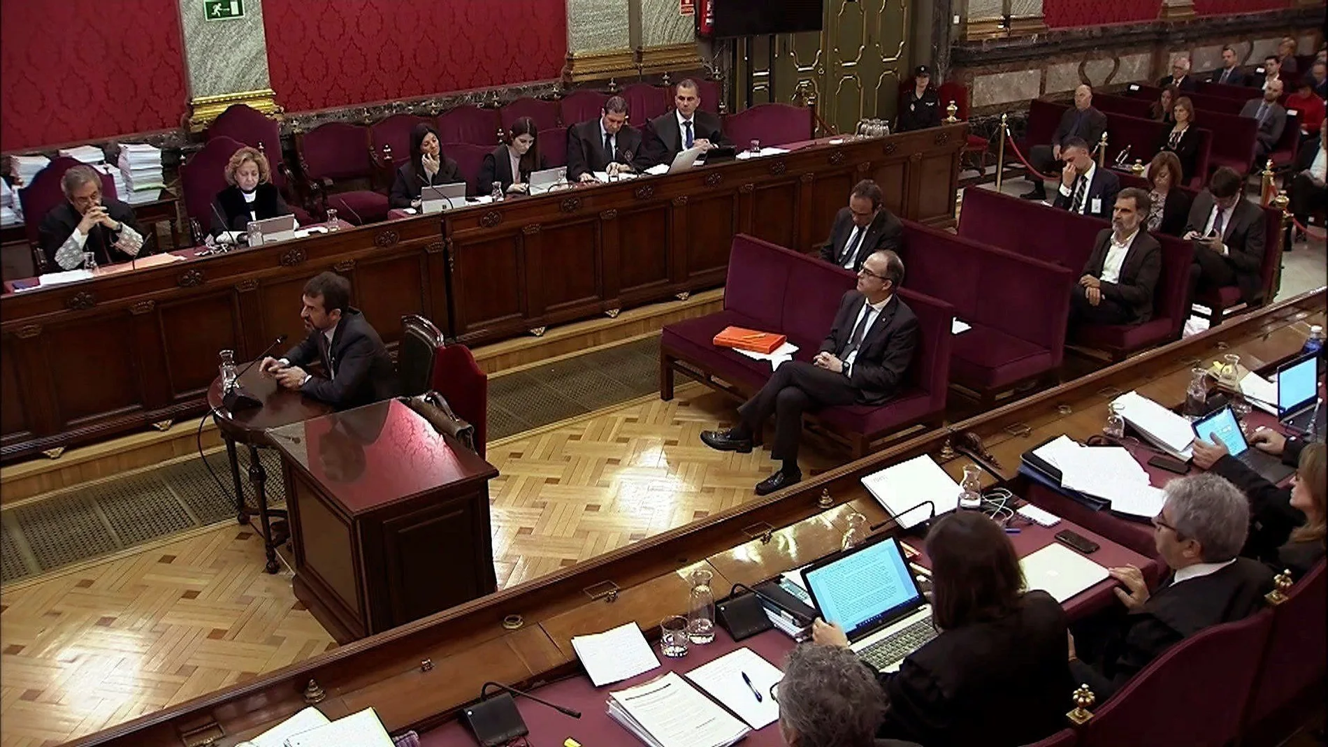 Imagen del Tribunal Supremo del comisario de los Mossos d'Esquadra Ferran López durante su comparecencia / Foto: Efe