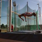 Daniel Pérez durante su prueba de salto de altura en el Campeonato de España de Atletismo Adaptado celebrado recientemente