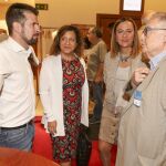 El líder socialista, Luis Tudanca, conversa con Virginia Barcones, Iratxe García y José Constantino Nalda, antes de comenzar el Comité Autonómico