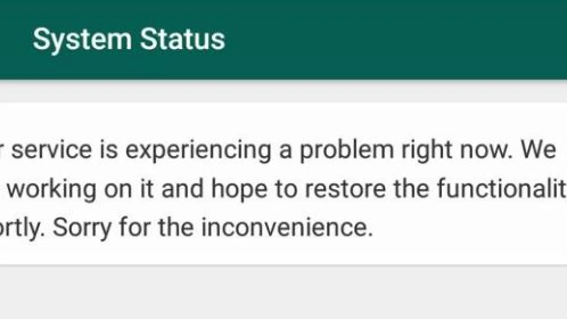 Caída del servicio de WhatsApp