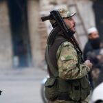 Soldados Sirio en el área rebelde de Alepo