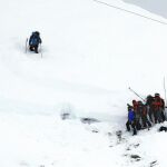 Imagen del pasado 14 de enero de una avalancha en los Alpes en la que murieron tres jóvenes
