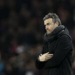 Luis Enrique durante el partido