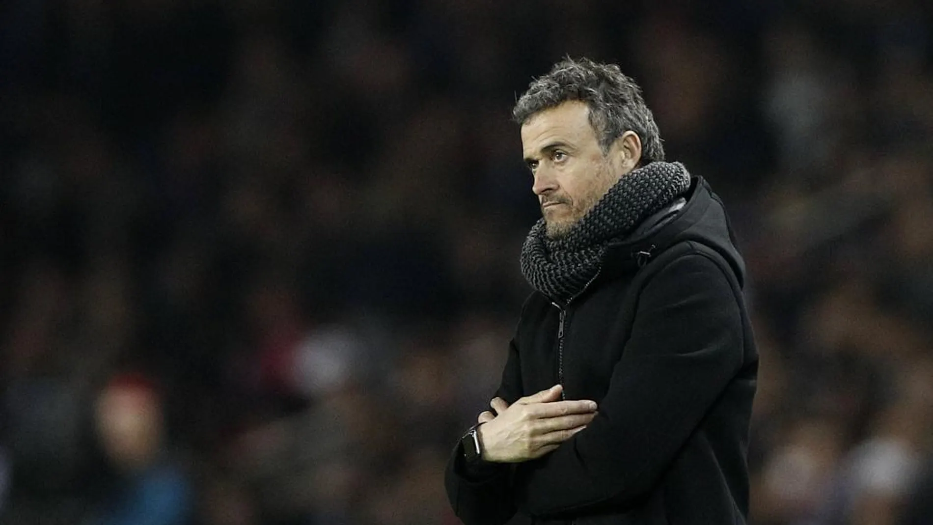 Luis Enrique durante el partido