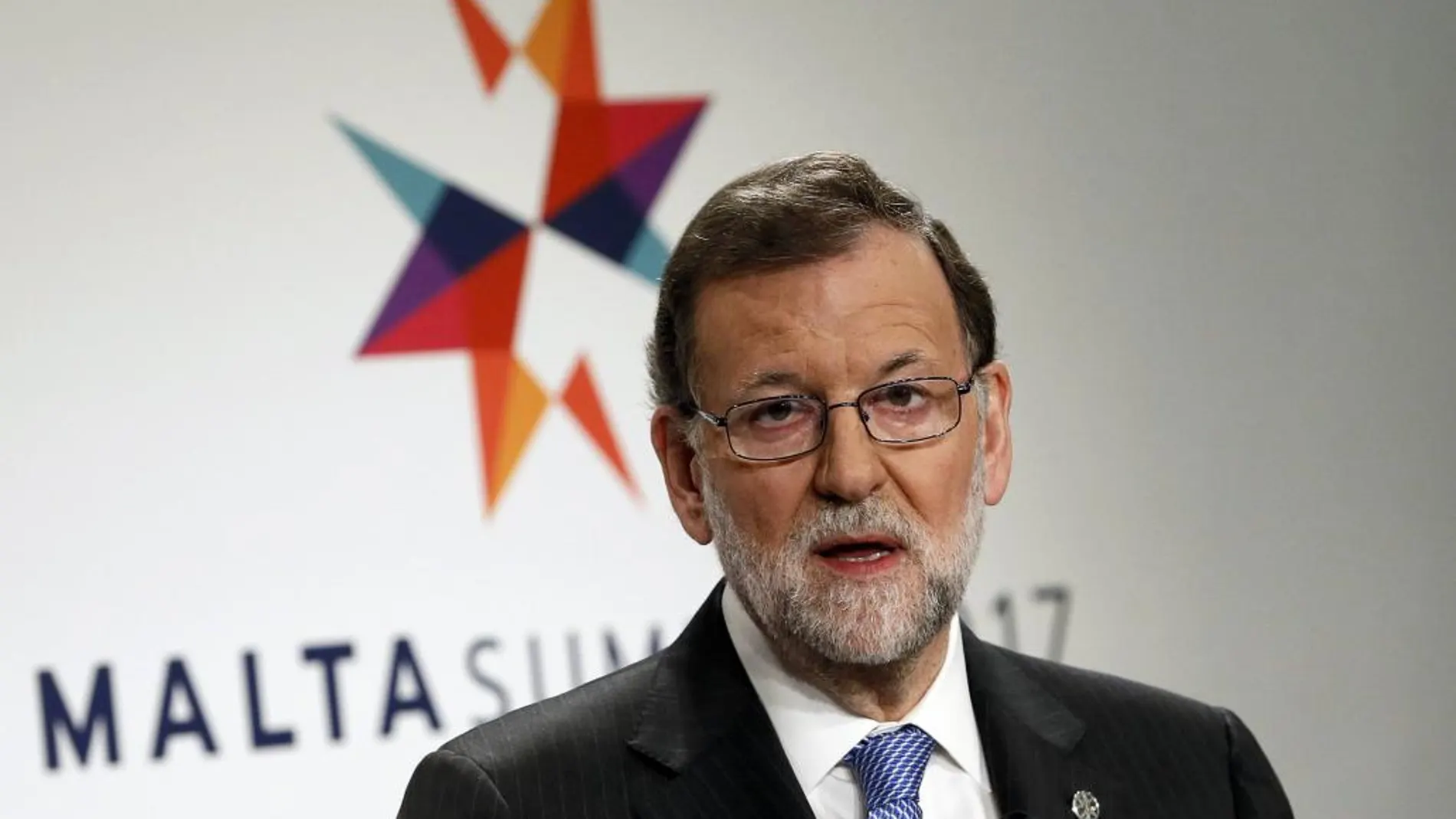 Mariano Rajoy durante la rueda de prensa tras la reunión de Malta