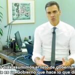 Pedro Sánchez, en un vídeo en el que repasó los 100 primeros días de la legislatura socialista
