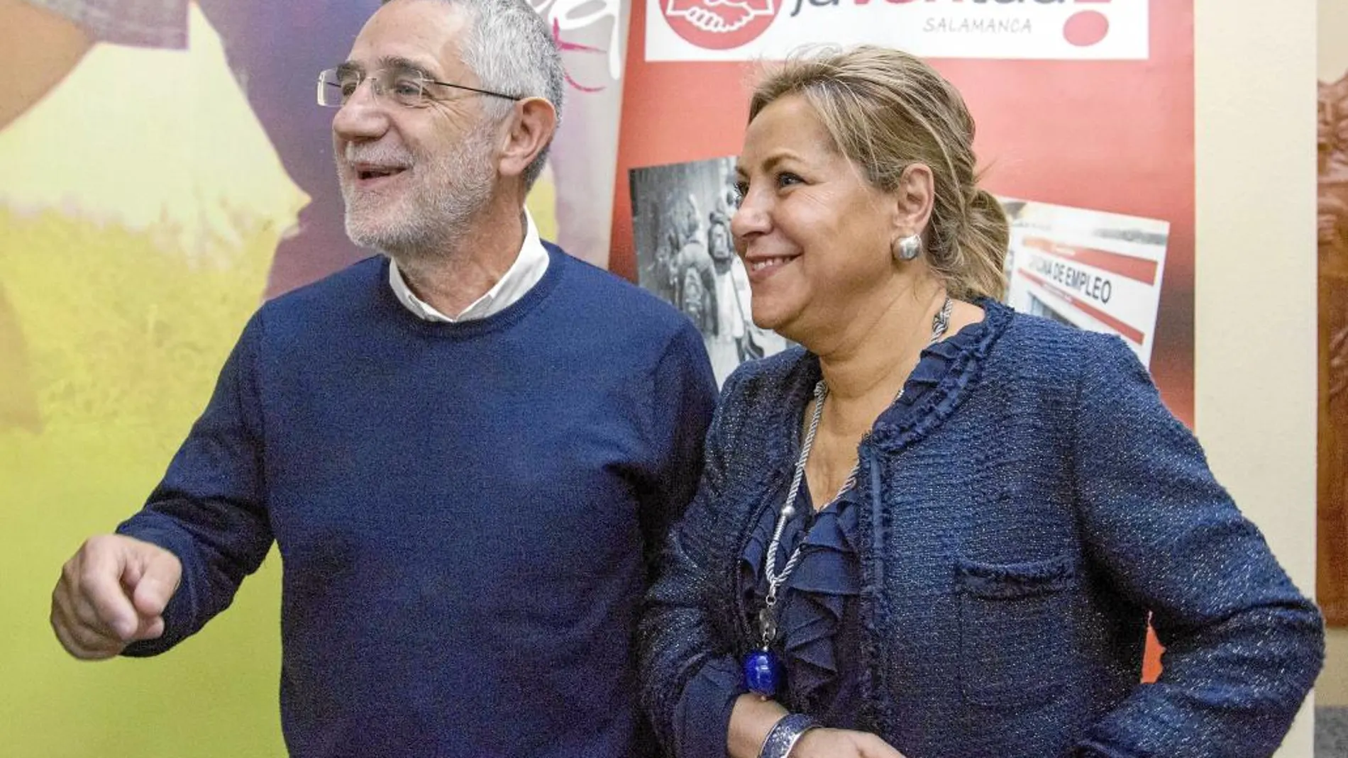 Rosa Valdeón junto a Agustín Prieto, en la VI Escuela de Jóvenes celebrada en Salamanca