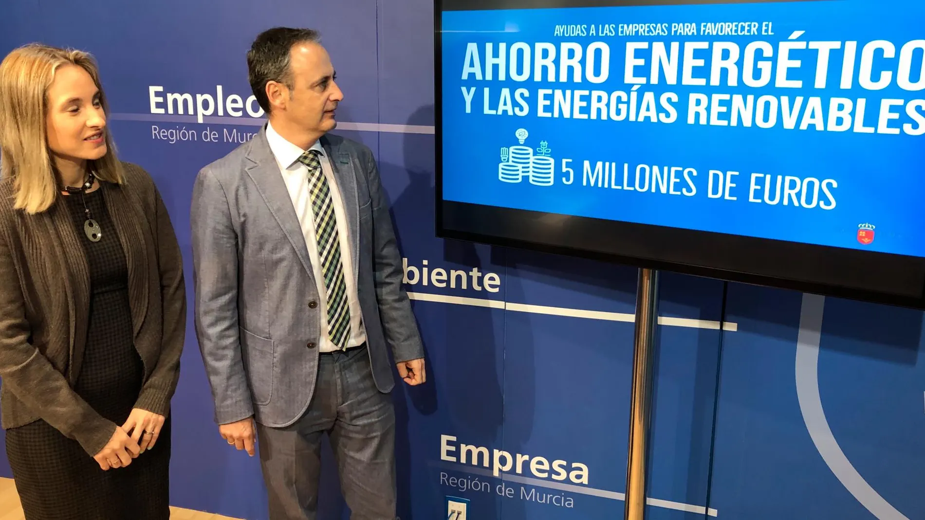 El consejero Celdrán durante la presentación de las ayudas al ahorro energético y para implantar energías renovables en las empresas