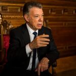El ex presidente de Colombia, Juan Manuel Santos, antes de la entrevista en Madrid