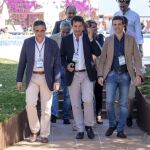 El vicesecretario general de Comunicación, Pablo Casado, junto al presidente del Partido Popular en Baleares, Biel Company, asisten al congreso del PP de Ibiza.