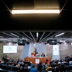 Rueda de prensa de uno de los últimos Consejos de Ministros celebrados en La Moncloa por el Gobierno de Pedro Sánchez. Foto: Cipriano Pastrano