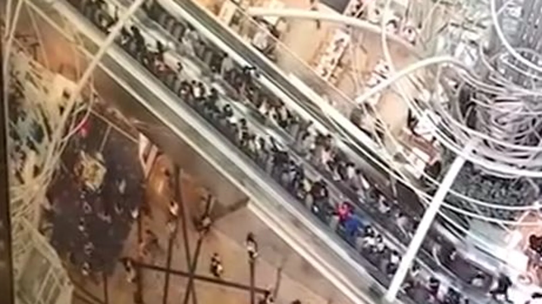 Imagen de las escaleras momentos antes del incidente