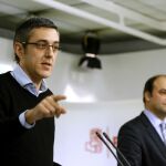 Eduardo Madina y José Carlos Díez durante la presentación de su proyecto para el PSOE