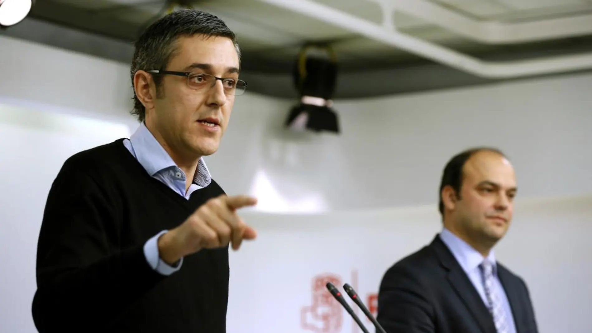 Eduardo Madina y José Carlos Díez durante la presentación de su proyecto para el PSOE