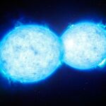 Ilustración de las estrellas del sistema binario de contacto más masivo y caliente