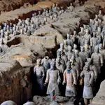 Parte del conjunto de los Guerreros y Caballos de Terracota del Mausoleo de Qin Shihuang