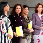 María Jesús Montero, Pilar Paneque, María José Gualda e Inés Bardón en el Congreso de los diputados, tras la presentación de los Presupuestos Generales del Estado de 2021