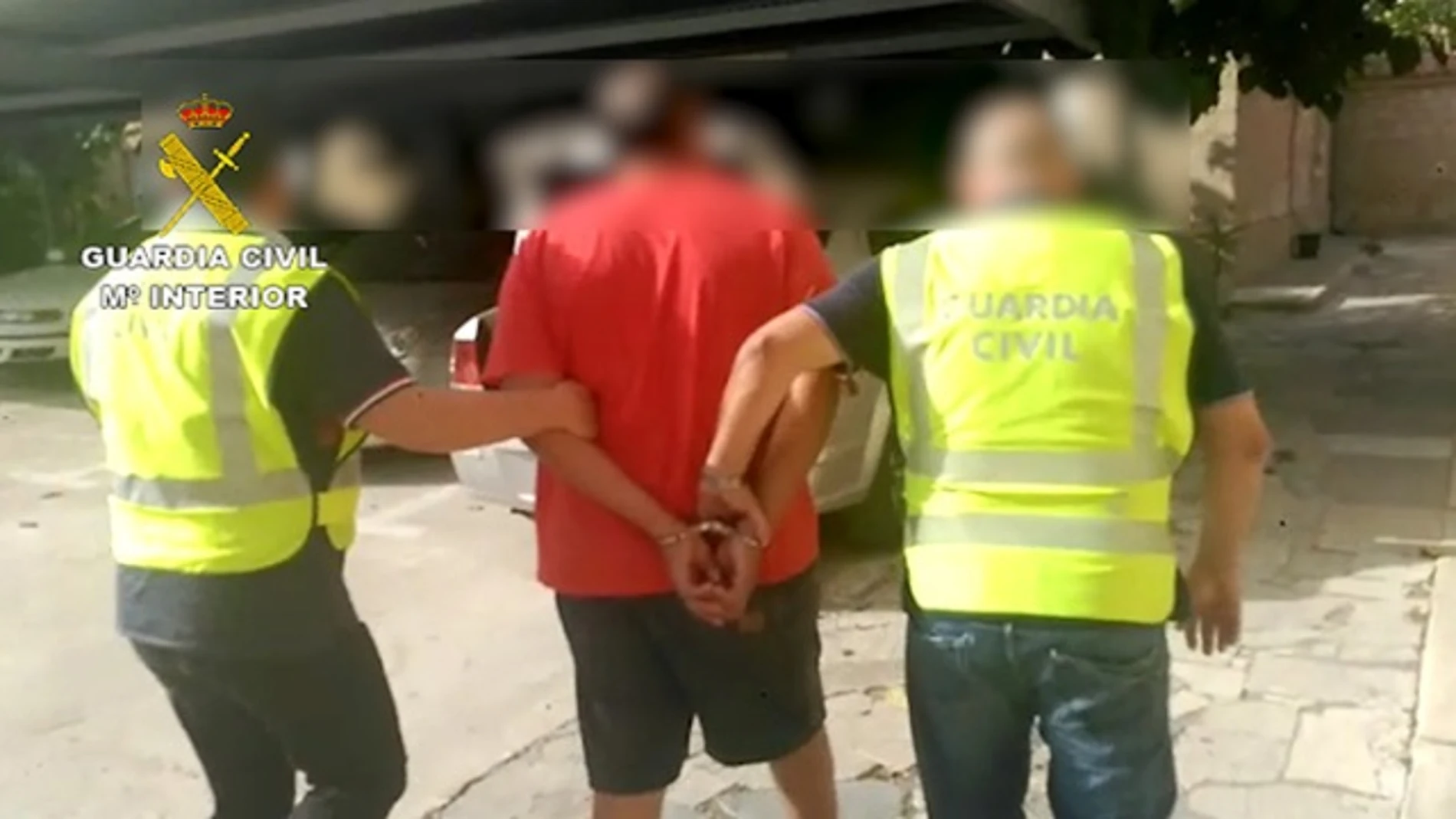 Dos agentes custodian al detenido