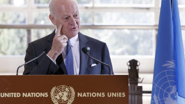 El mediador de la ONU para las conversaciones de paz, Staffan de Mistura