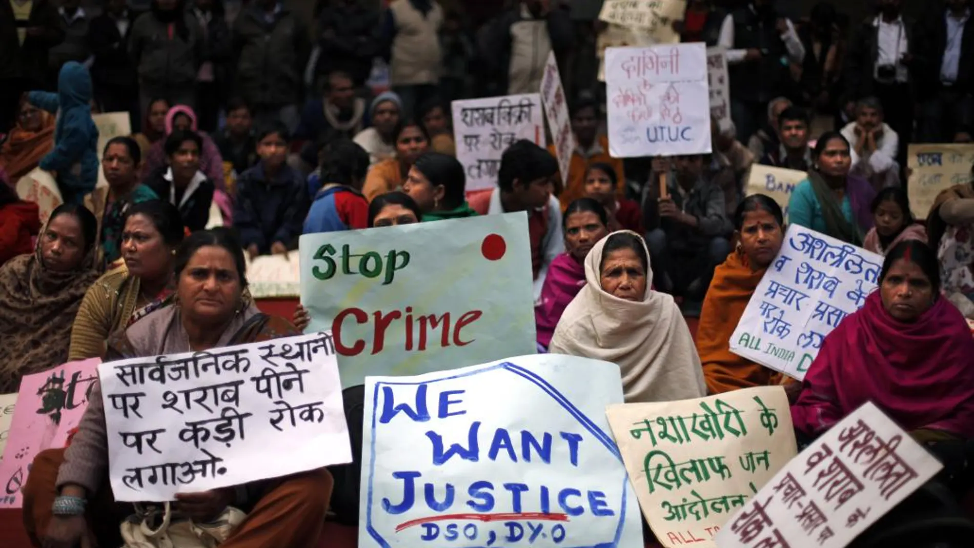 Imagen de una protesta contra los casos de violación en India
