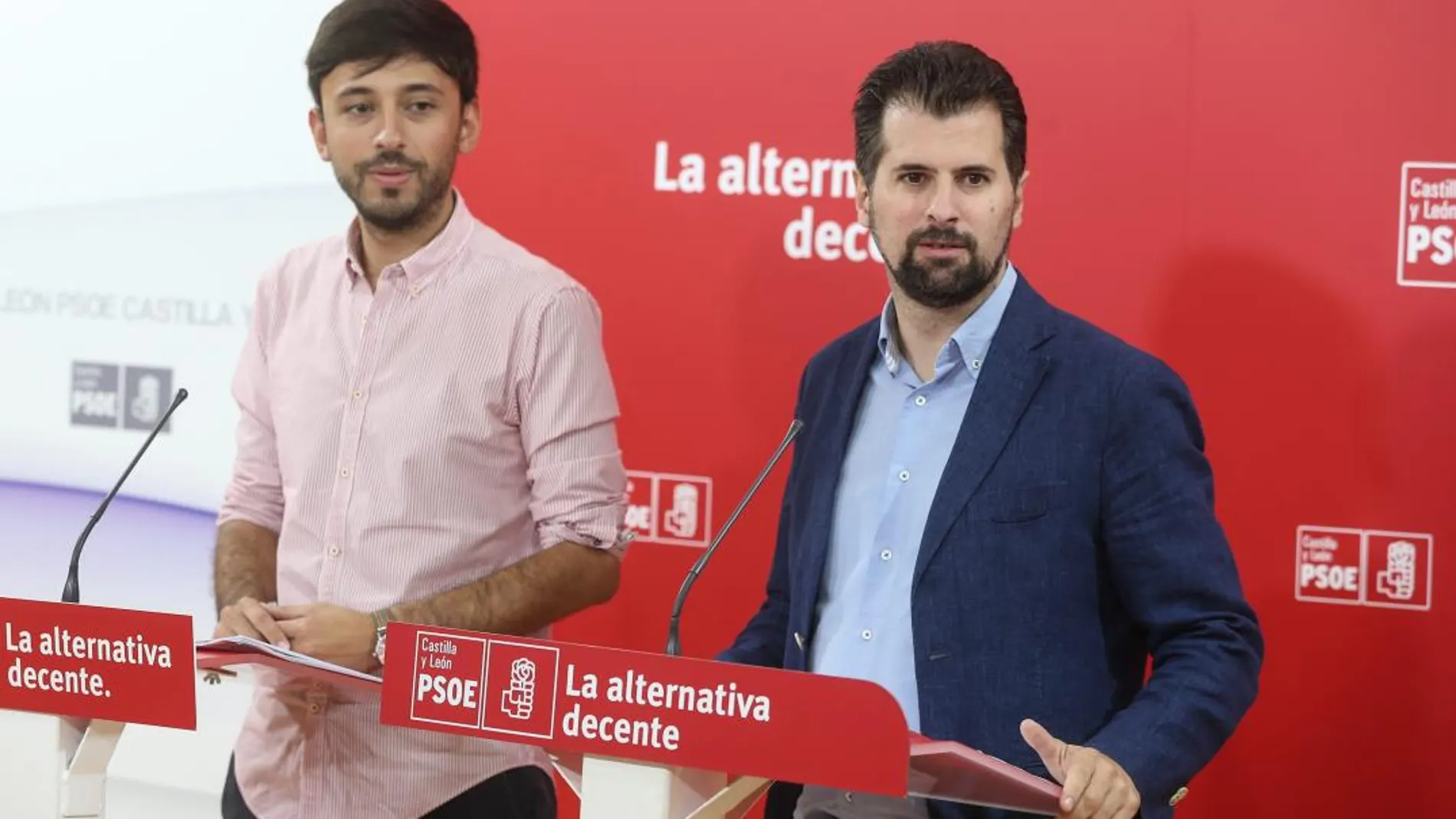 Luis Tudanca junto al líder de Juventudes Socialistas, Fran Díaz