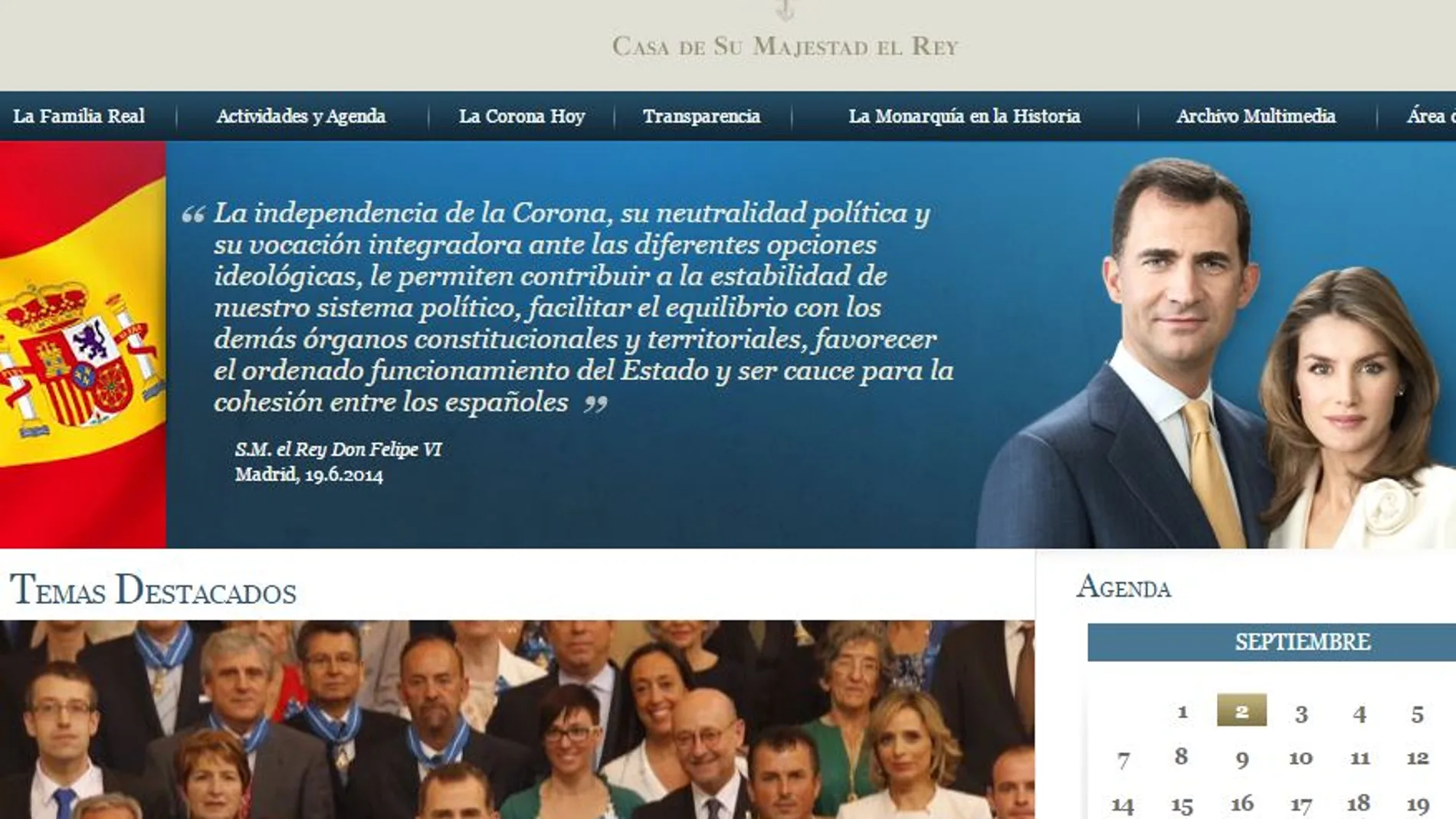 Web de la Casa Real