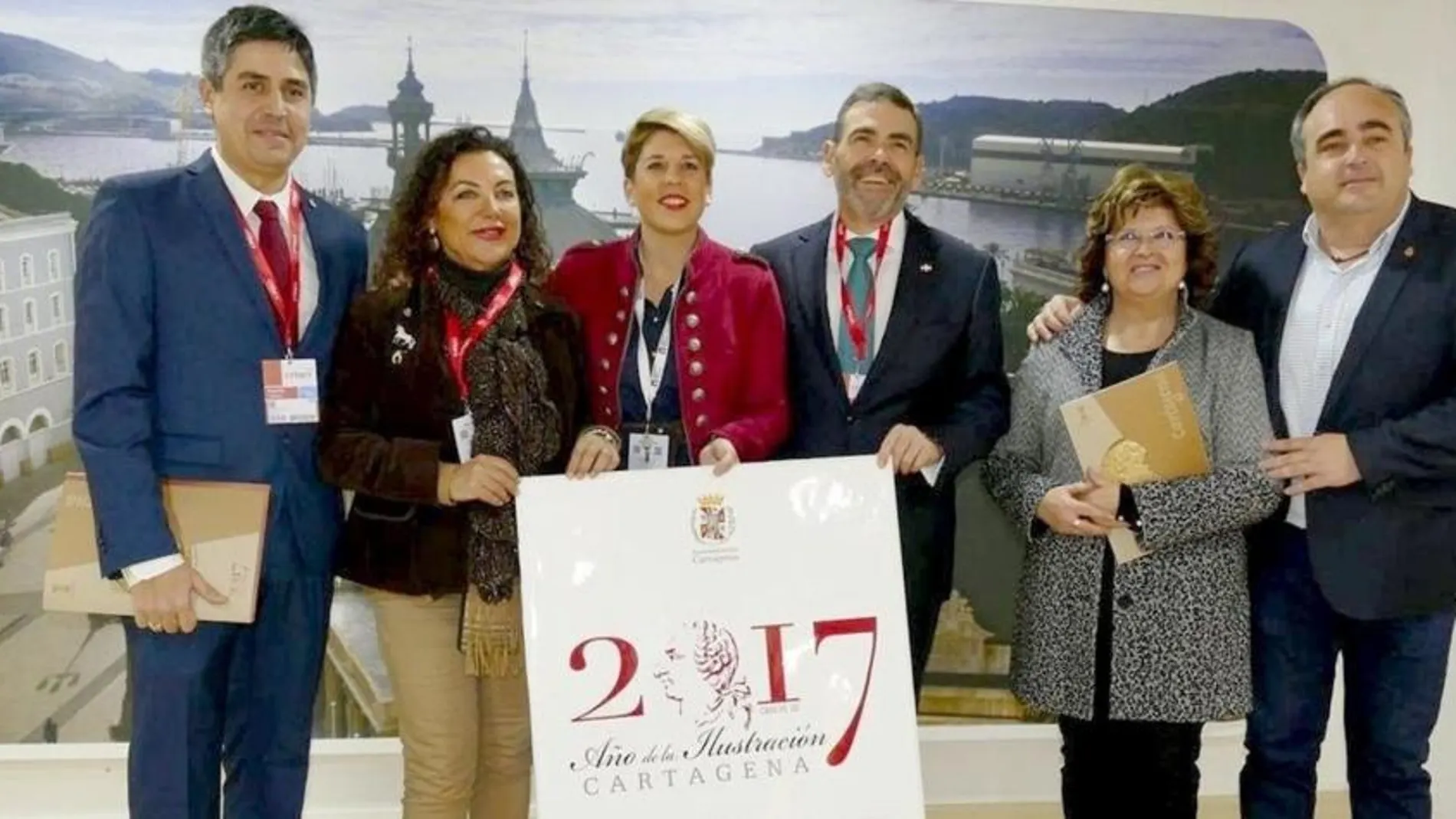 La edil de Turismo, Obdulia Gómez, la consejera de Cultura, Noelia Arroyo, el alcalde de Cartagena, José López, y el concejal de Festejos, Juan Pedro Torralba