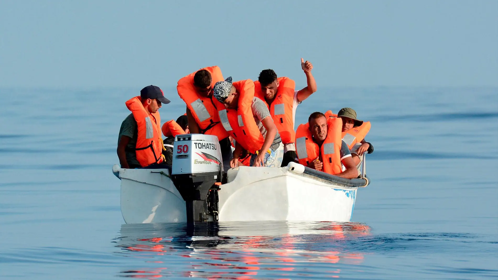 Una de las lanchas que partieron de la costa libia intentando llegar al Mediterráneo, en agosto