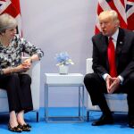 La primera ministra británica, Theresa May, y el líder norteamericano, Donald Trump
