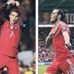 Ronaldo celebra uno de sus goles contra Andorra. Bale marcó ayer con Gales