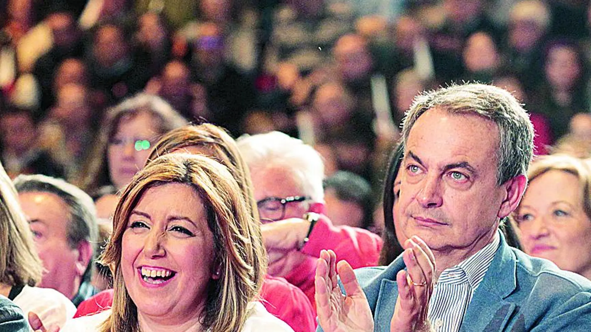 La presidenta de la Junta de Andalucía, Susana Díaz junto a José Luis Rodríguez Zapatero
