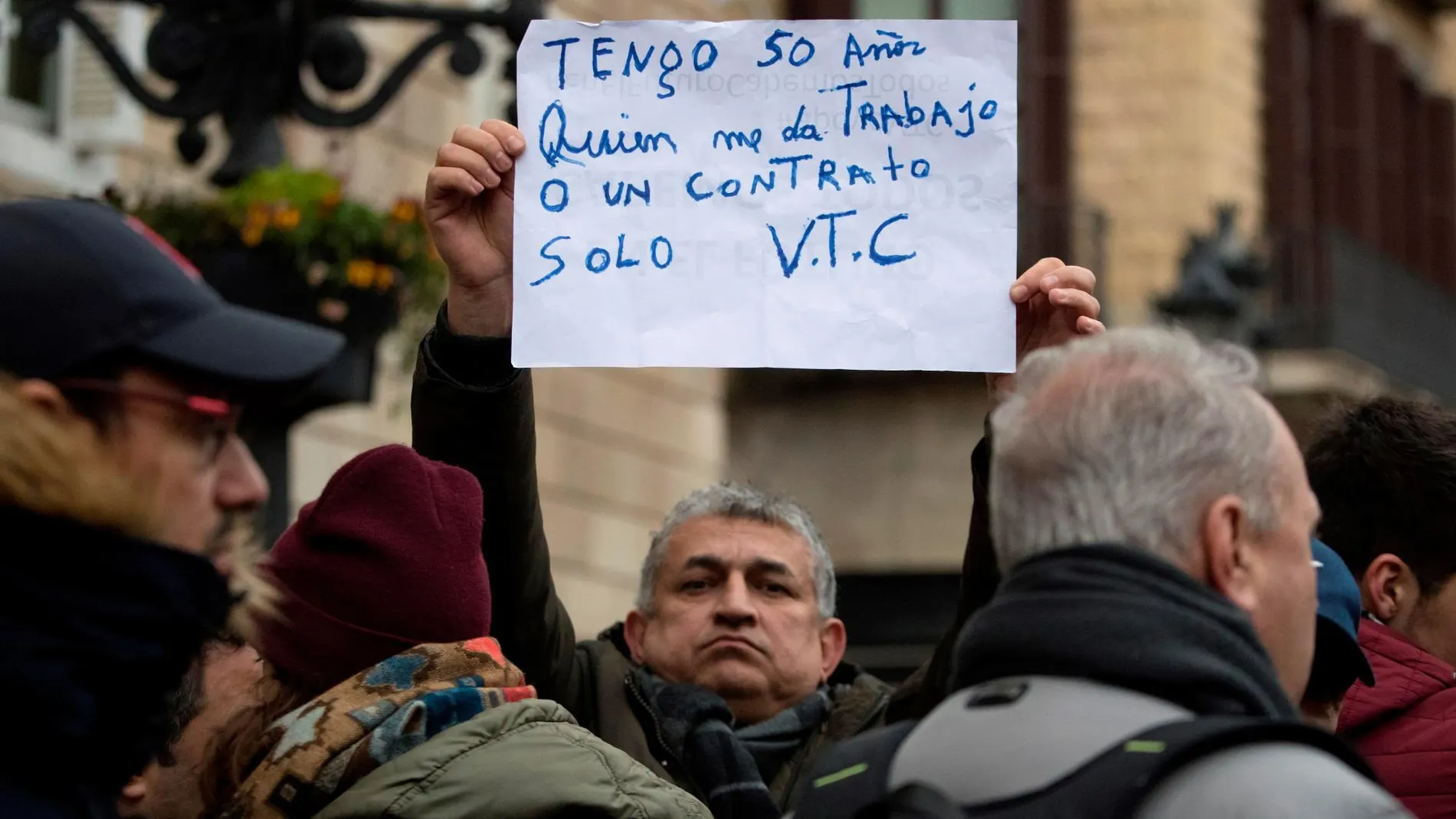 Concentración de trabajadores de VTC en Barcelona