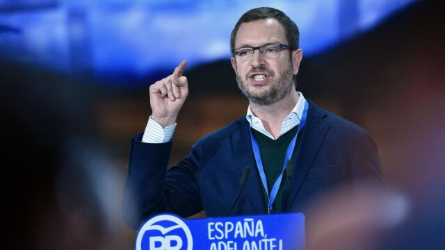 El vicesecretario de Sectorial del PP, Javier Maroto, durante su intervención