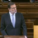 Rajoy comienza su discurso con un «no» a Sánchez