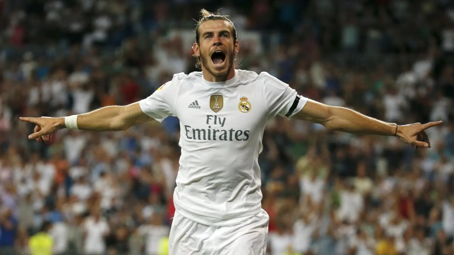 Bale celebra uno de los dos tantos que le hizo al Betis