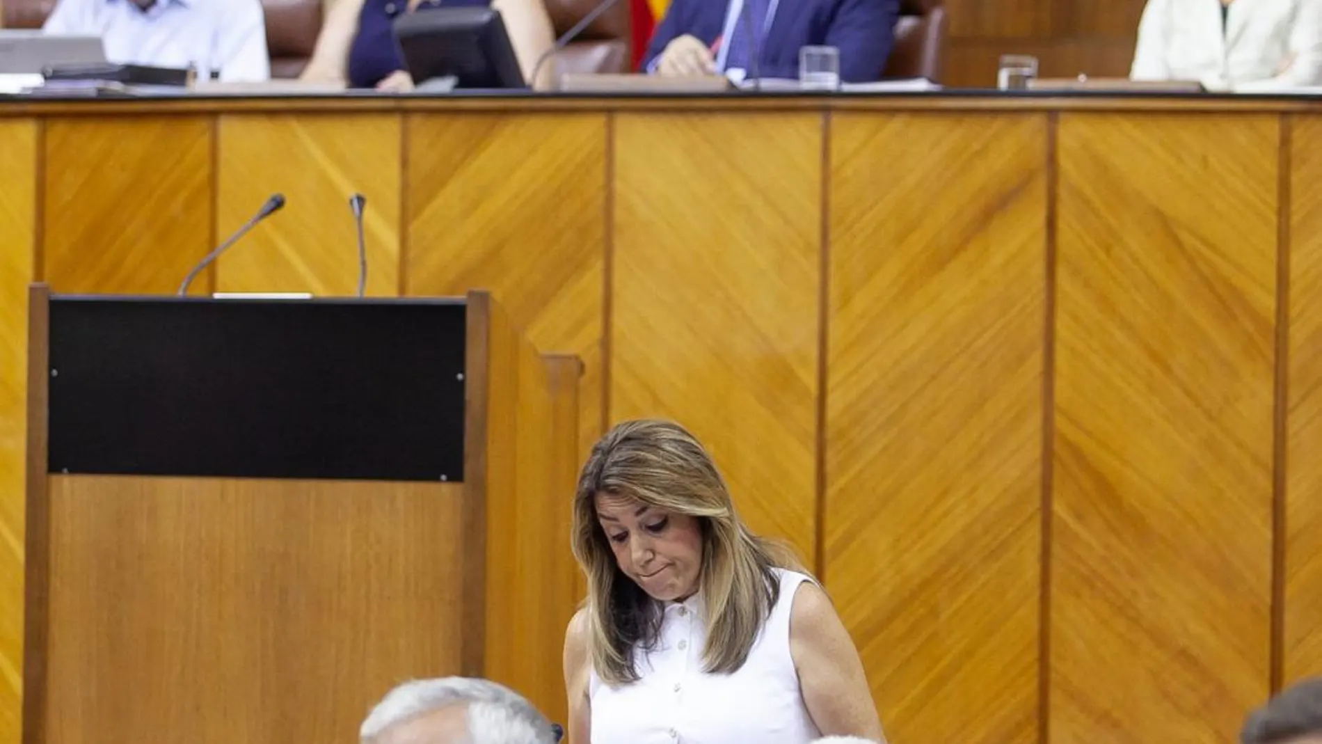 Susana Díaz, durante la última sesión plenaria del Parlamento andaluz/ Foto: EP