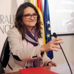 La vicepresidenta del Consell, Mónica Oltra, tras la reunión del pleno del Gobierno valenciano