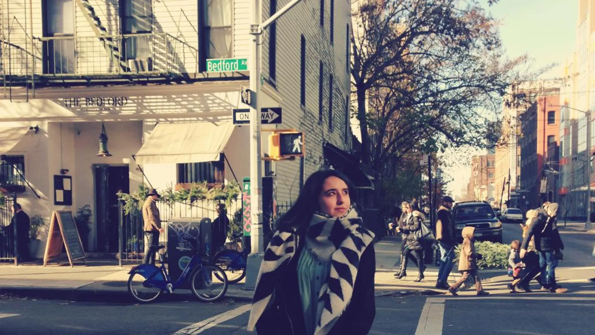 Claudia Conde, en Bedford, la calle mas popular de Williamsburg, barrio de moda de Brooklyn