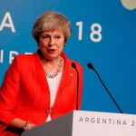 Theresa May durante su intervención en la cumbre del G20 en Argentina / Reuters