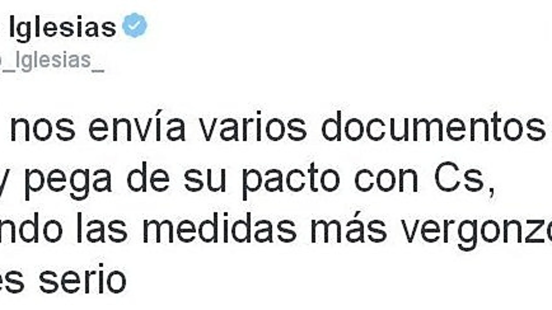 Iglesias rechaza el «corta y pega» que ofrece el PSOE