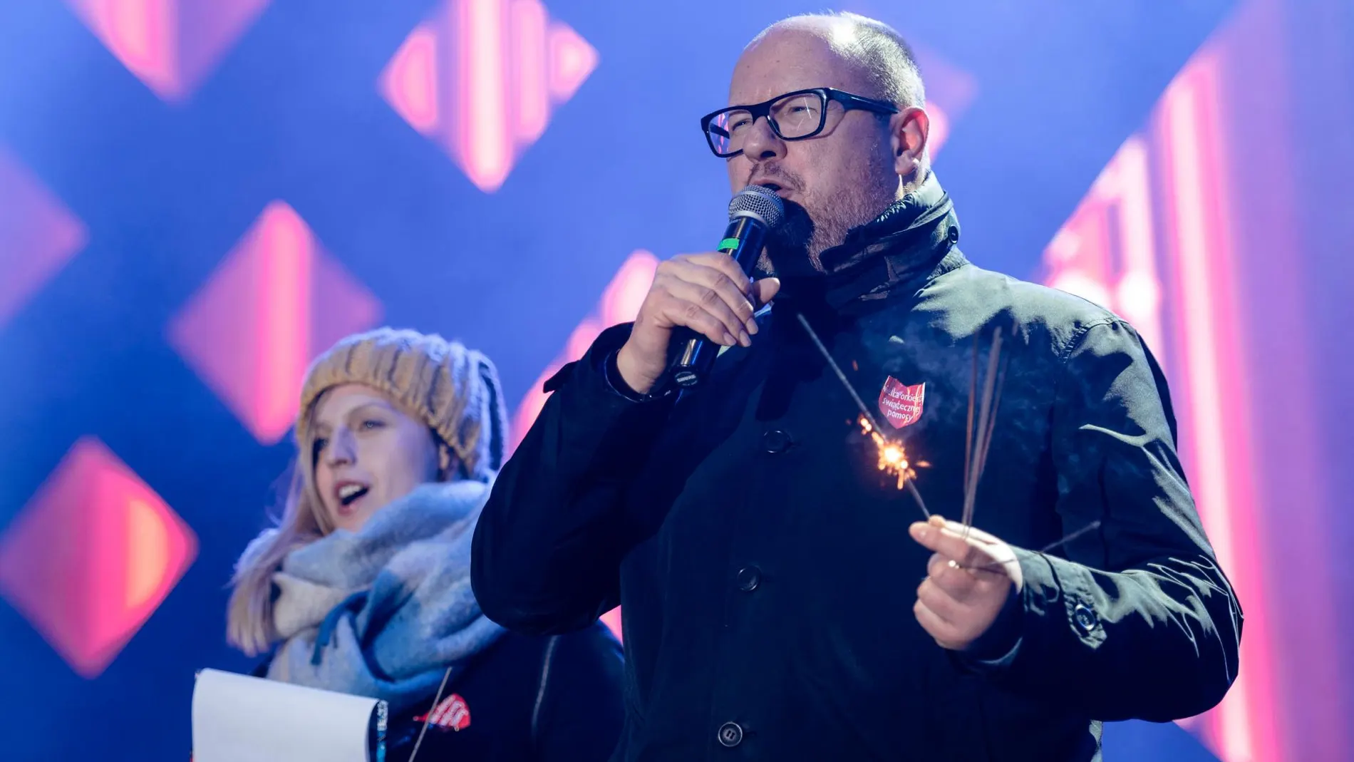 El alcalde de la ciudad polaca de Gdansk, Pawel Adamowicz, anoche durante un acto benéfico