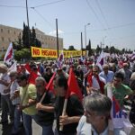 Manifestación en Grecia por una mejora de los salarios.