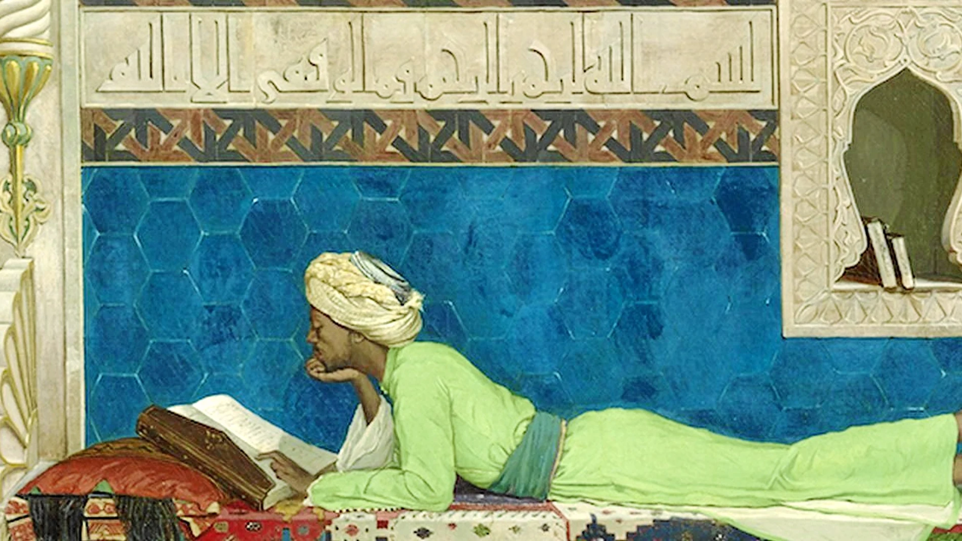 Los libros de occidentales hablando de oriente podría hacer reír a los autóctonos, como en este cuadro de 1878 de Osman Hamdi Bey, A Young Emir Studying, en el que José Antonio Coderch trabajó en 1968