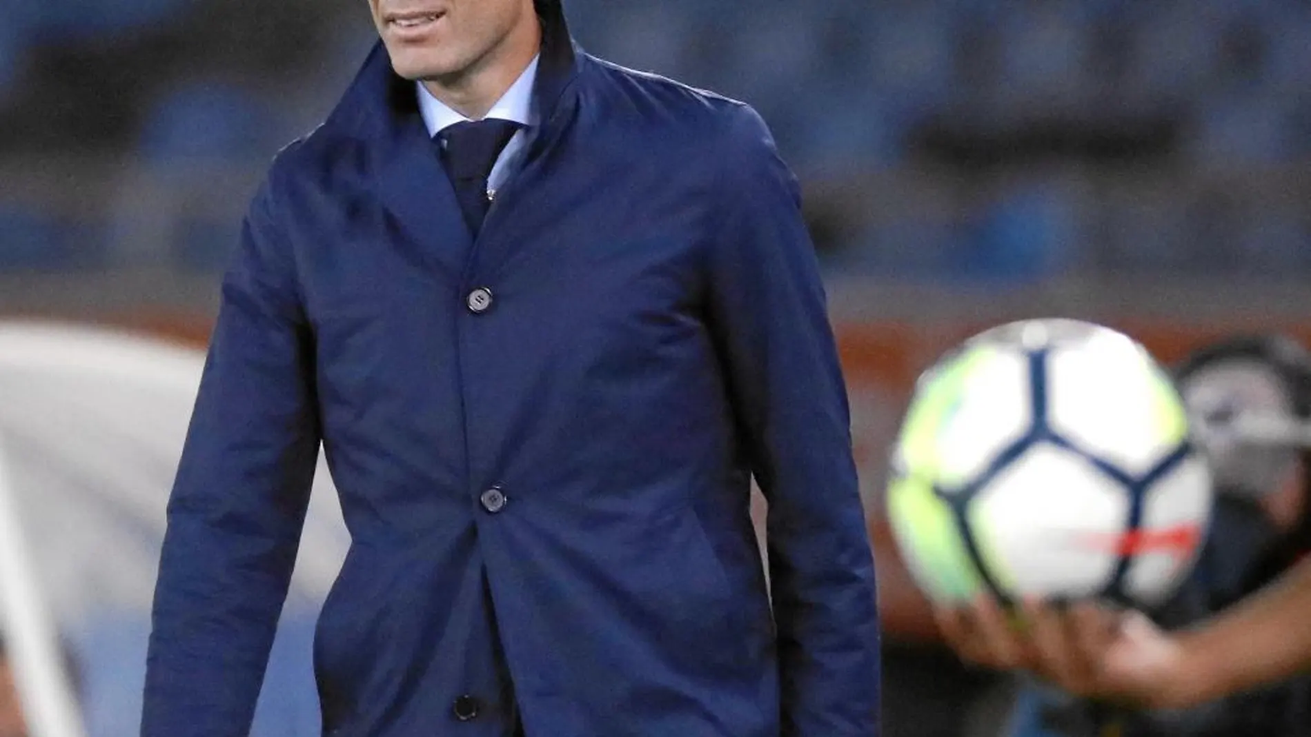 Zidane, en el partido de ayer en Anoeta