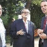 Jesús Badenes, Pere Gimferrer y Marcos Mandojana, cónsul general de Estados Unidos en Barcelona