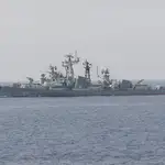 Imagen de archivo de una fragata rusa &quot;Smetlivi&quot; desplegada en el Egeo